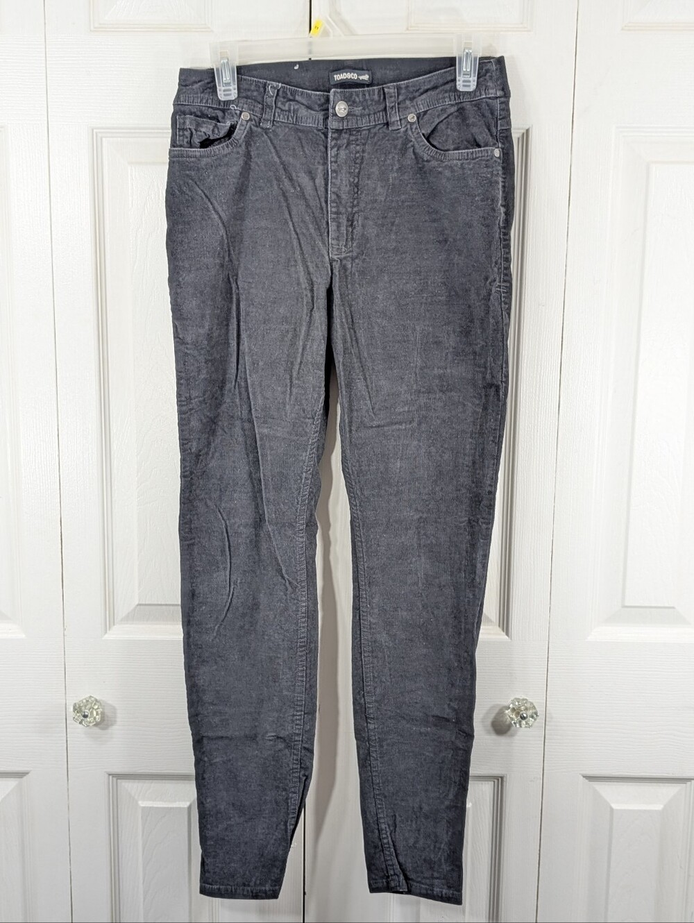 Toad&Co Men's Skinny Corduroy Jeans in Charcoal Gray